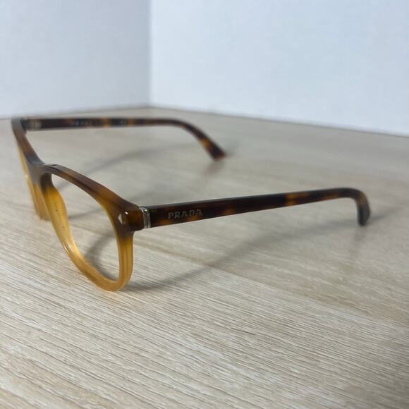 Prada VPR17R TKU-1O1 Eyeglasses Brown Honey Transparent Frames Italy 54-19-145 main image 4